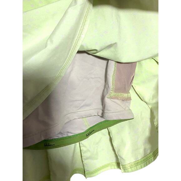 Lululemon Pace Setter Skirt Neon Petit Polka Dot Ruffle Tennis Skort Womens 6 - Picture 6 of 10